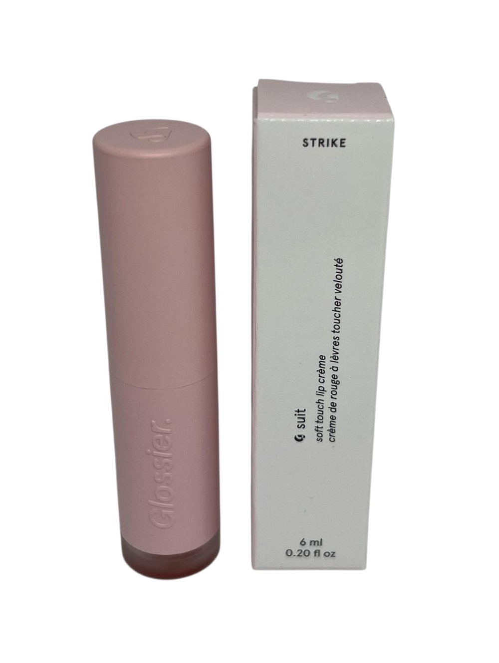 NWT Glossier Soft Touch Lip Creme Sheer Matte Suit Lipstick Strike 6mL